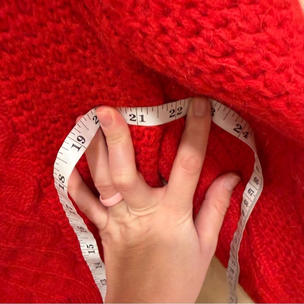Demylee Red Cable Knit Wool Mohair Sweater XS oversized - Picture 7 of 9